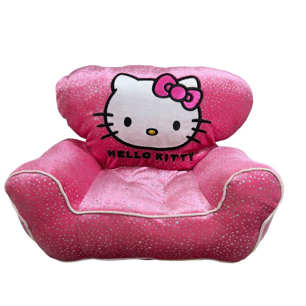 Vintage Sanrio Hello Kitty Glittery pink Couch chair plush 14x10in‎ Toy Kids